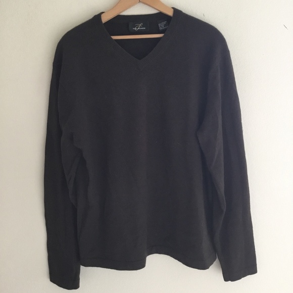 $199!! Pure Cashmere Brand Brown V-Neck Sweater in Excellent Condition - Picture 1 of 4